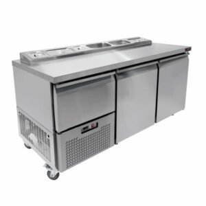 Refrigeradores de balcão – Tampo para pizza – Porta sólida – Duas portas e meia