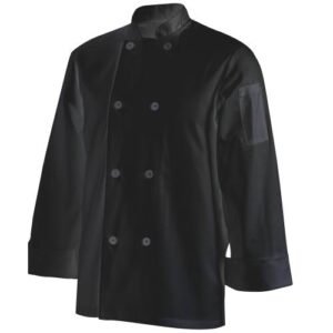 Jaqueta de uniforme de chef básica longa – preta – tamanho PP