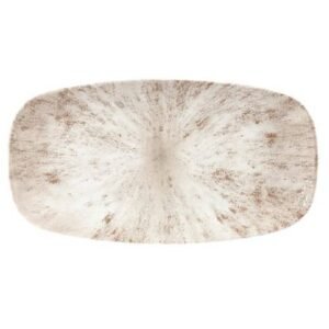 PRATO DE CHEF OBLONGO EM ÁGATA CINZA - 30 X 15,3 CM (12")