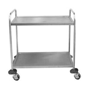 Carrinho de chá em aço inoxidável Global – 2 prateleiras – 910 x 850 x 540 mm