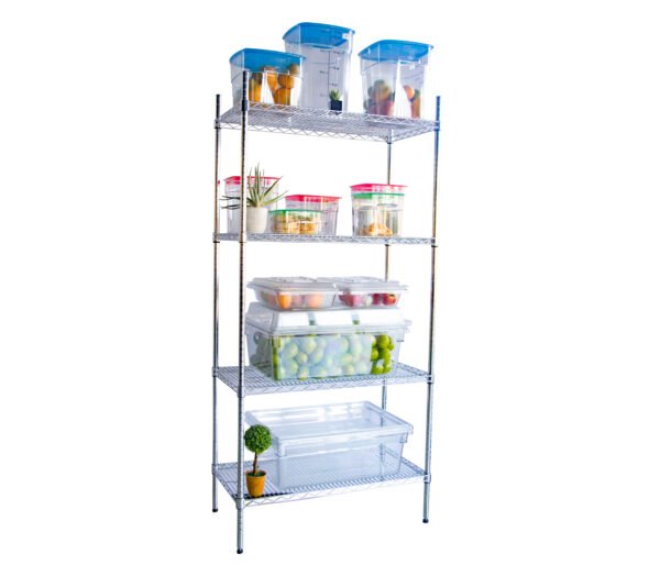 Estante cromada – 4 níveis – 905 x 455 x 1830 mm