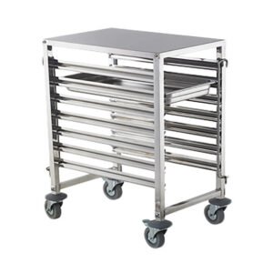 Mesa de trabalho em aço inoxidável – móvel – 7 níveis – 385 x 550 x 900 mm